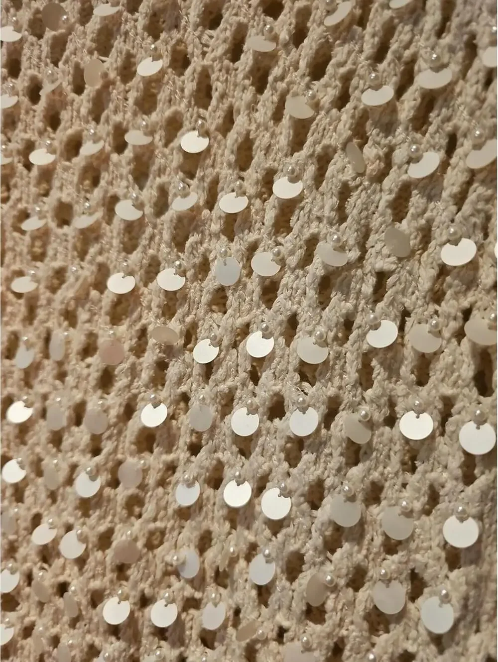 J. Crew Sequin Pointelle Short Sleeve Sweater Sequin And Pearls Cropped XXS